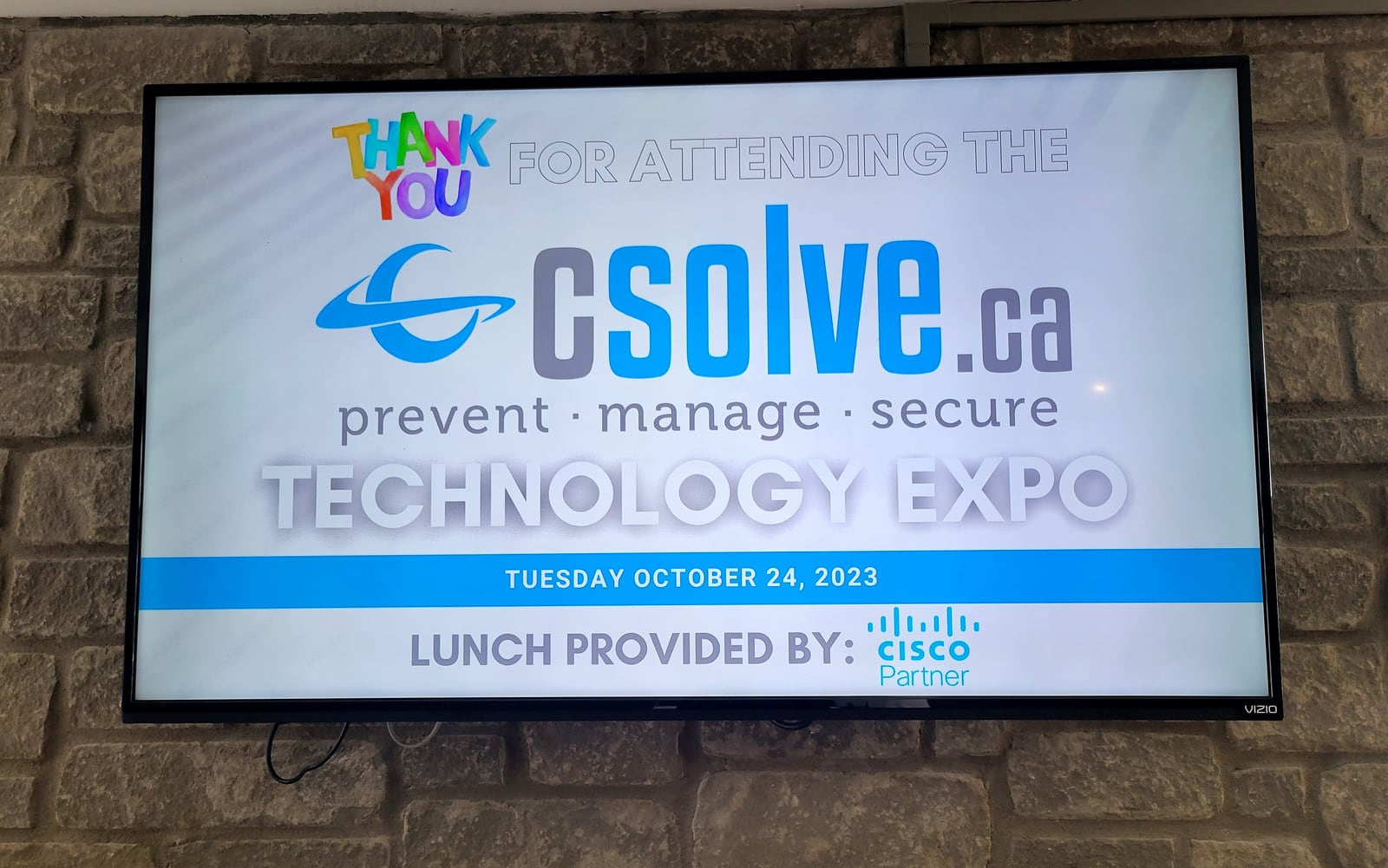 CSOLVE Technology Expo thank-you screen